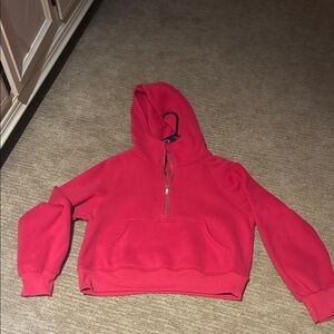 Hot pink Half-Zip Hooded Sweatshirt